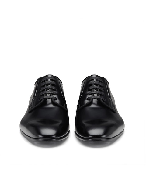 black leather derby