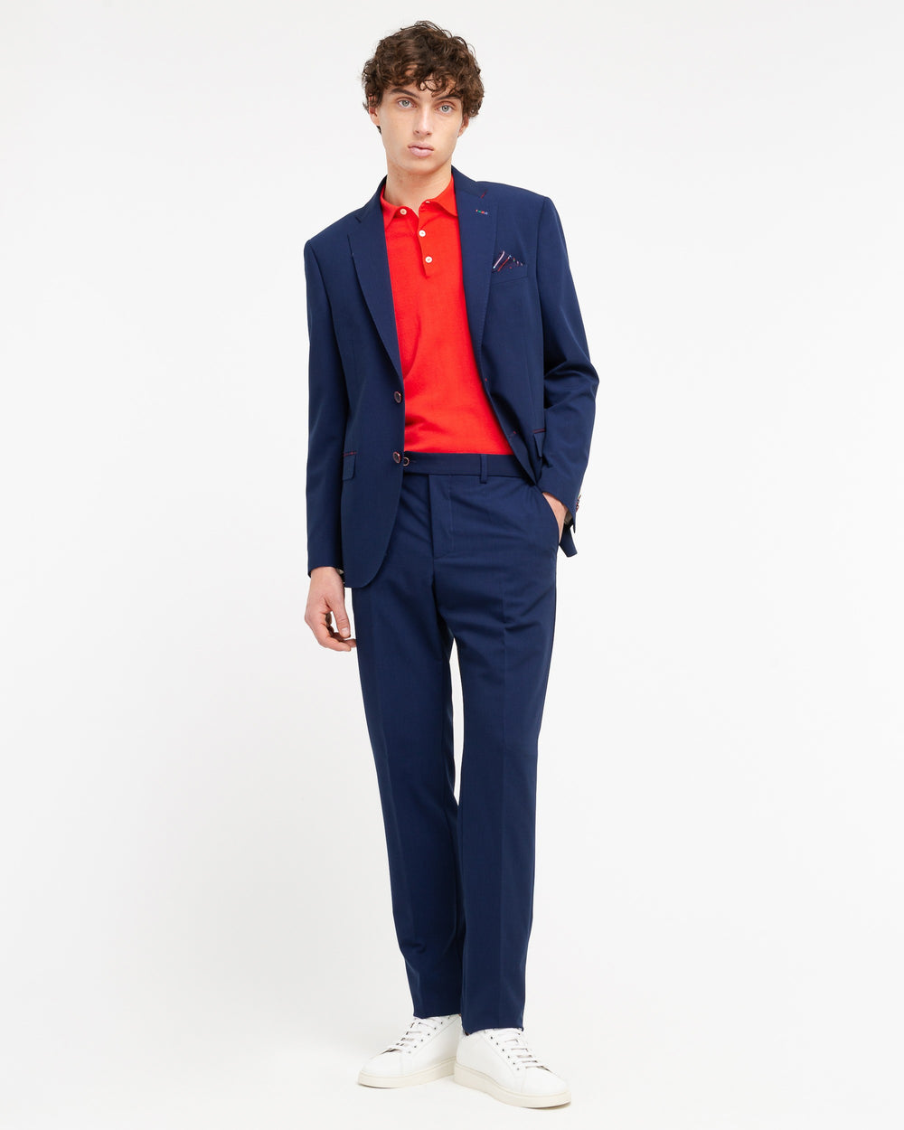 light blue slim fit stretch viscose blend suit
