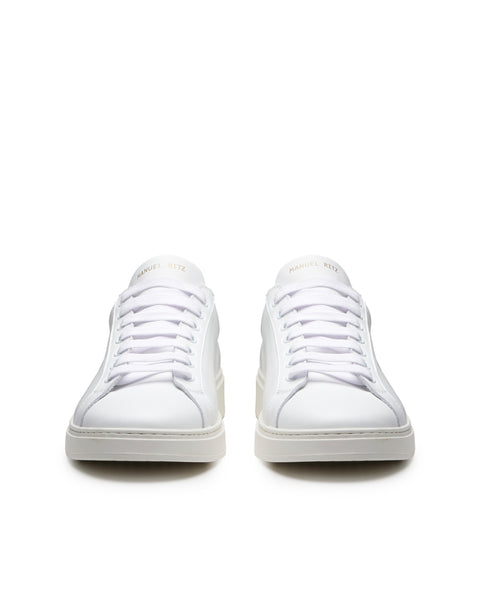 blue leather sneakers