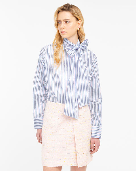 light blue oversized regimental cotton shirt