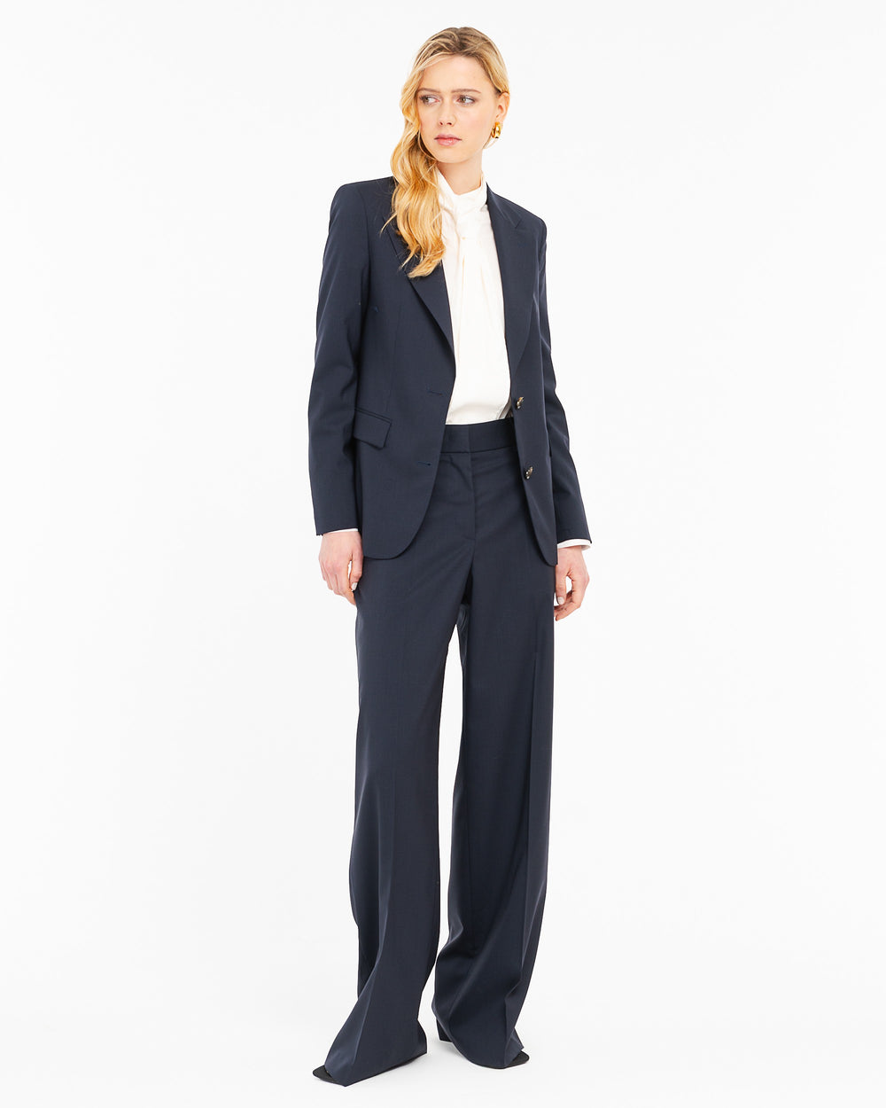 blue cool stretch wool blazer
